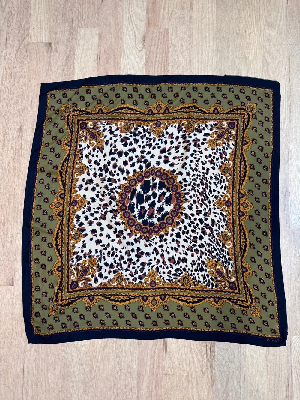 Echo animal print regal silk scarf classic